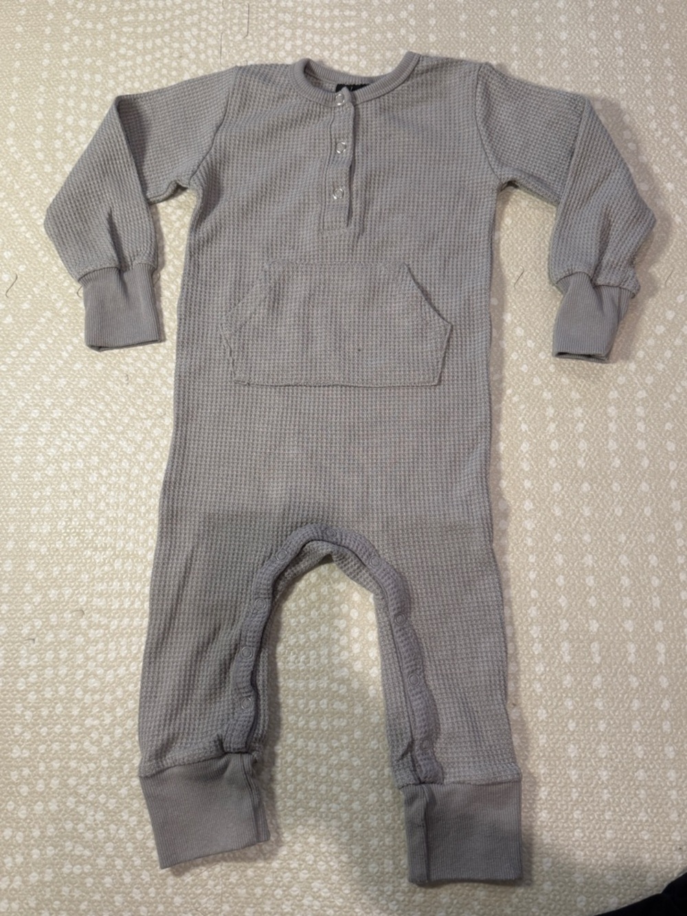Little Bipsy Grey Waffle-Knit One-Piece